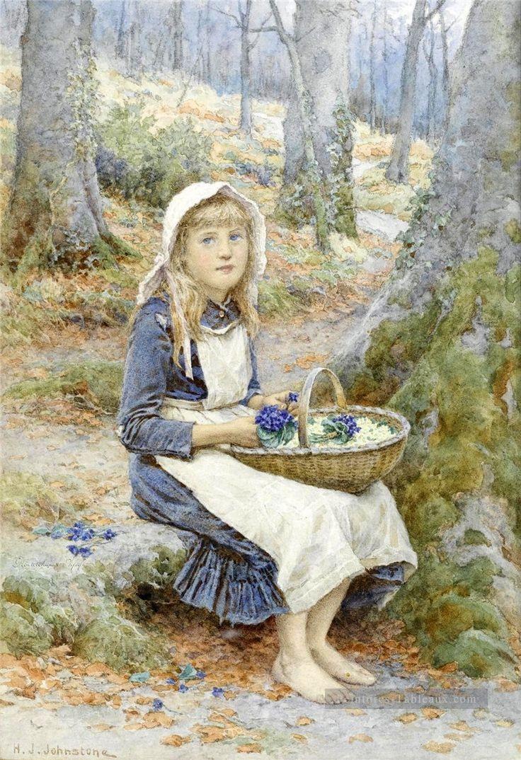 Country fille par Henry James Johnstone britannique 06 Impressionist Peintures à l'huile